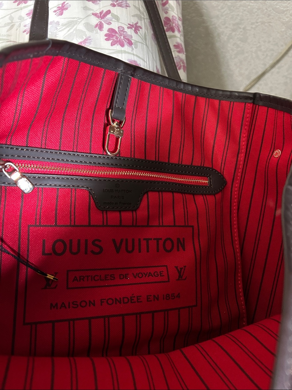 Louis Vuitton Brown Damier Ebene Check Canvas Tote - Picture 10 of 15
